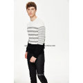 Wholesale Round Neck Striped Knit Men Sweater